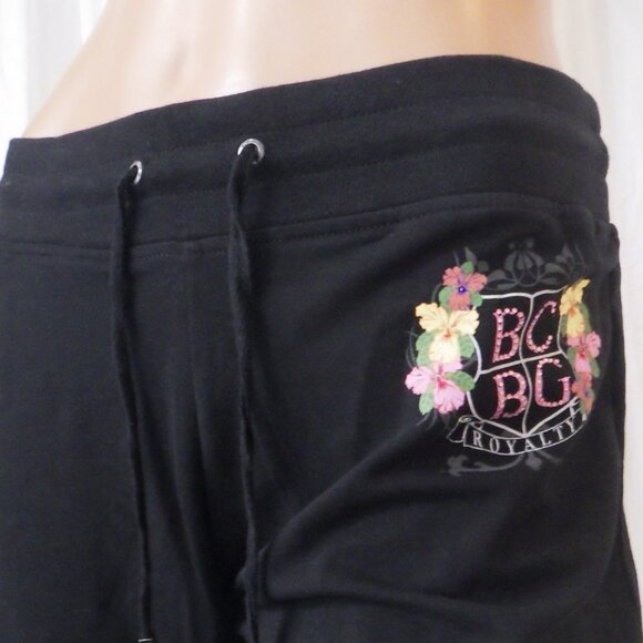 NWT BCBG sz MED, LG, XL 95% cotton PASTEL FLORAL & BLACK 2 PC TRACKSUIT - Picture 15 of 16